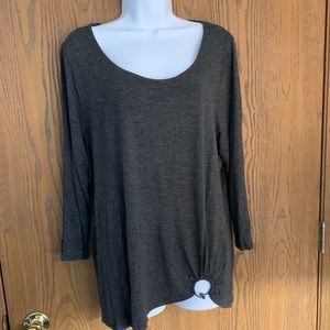 NWT Verve Ami XL grey stretchy ring side top shirt